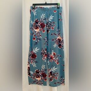Gilligan & O’Malley Floral Drawstring Elastic Waist Stretchy Comfy Pants Size M